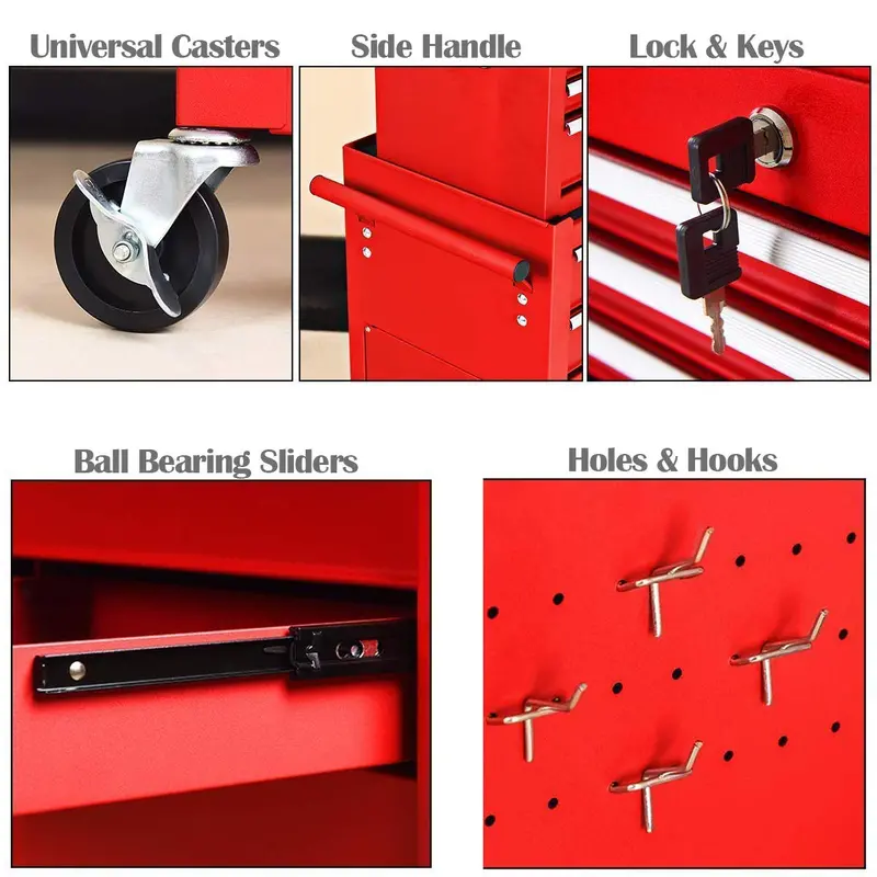 Dual Rolling Tool Chest Set: Two 6-Drawer Industrial-Grade Toolboxes