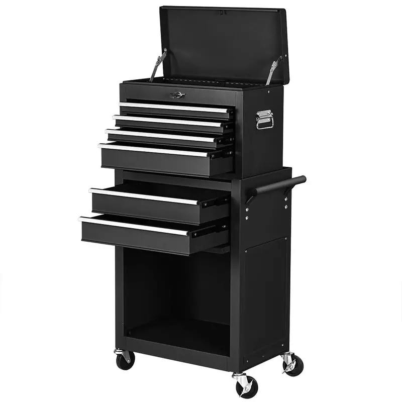 Dual Rolling Tool Chest Set: Two 6-Drawer Industrial-Grade Toolboxes