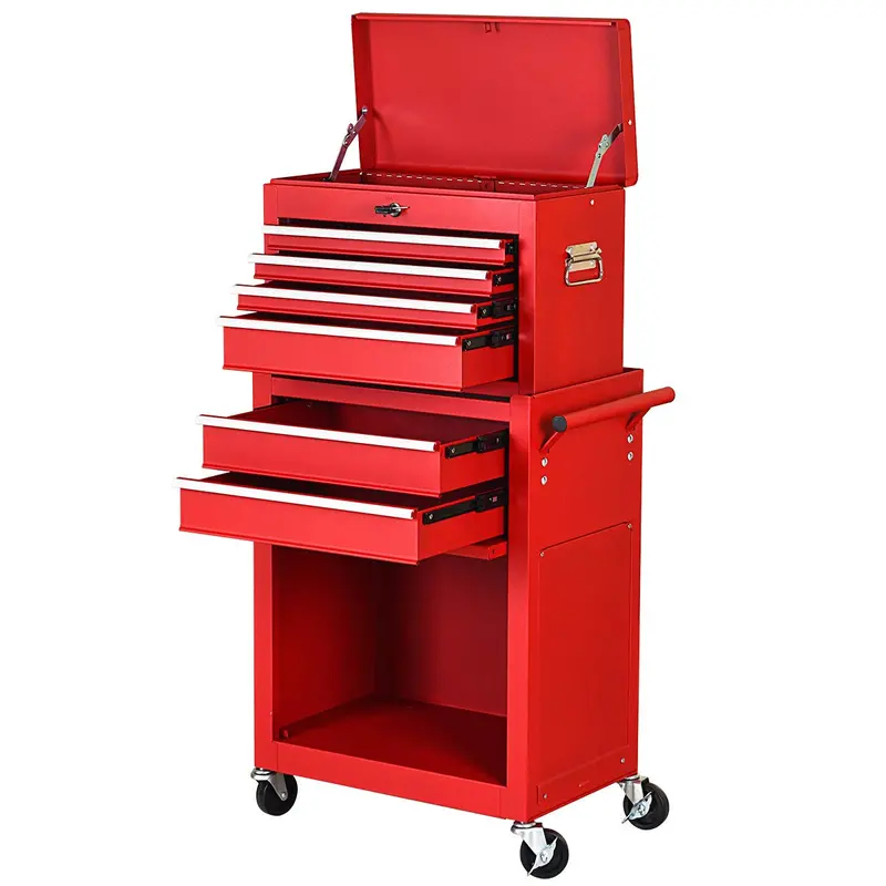 Dual Rolling Tool Chest Set: Two 6-Drawer Industrial-Grade Toolboxes