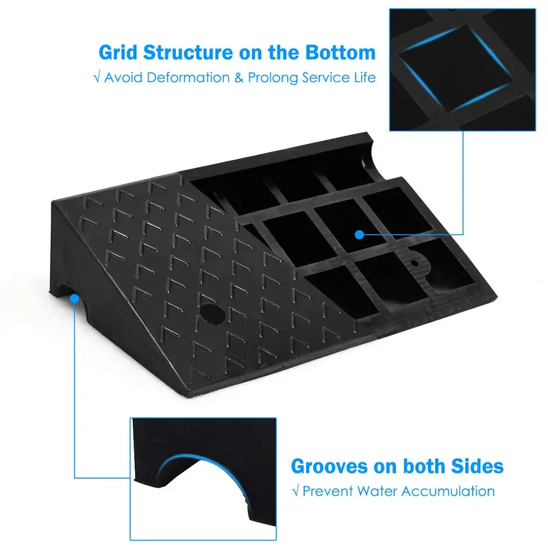 Dual Rubber Curb Ramps – 5-Inch Rise, Lightweight Threshold Assist for Vehicles