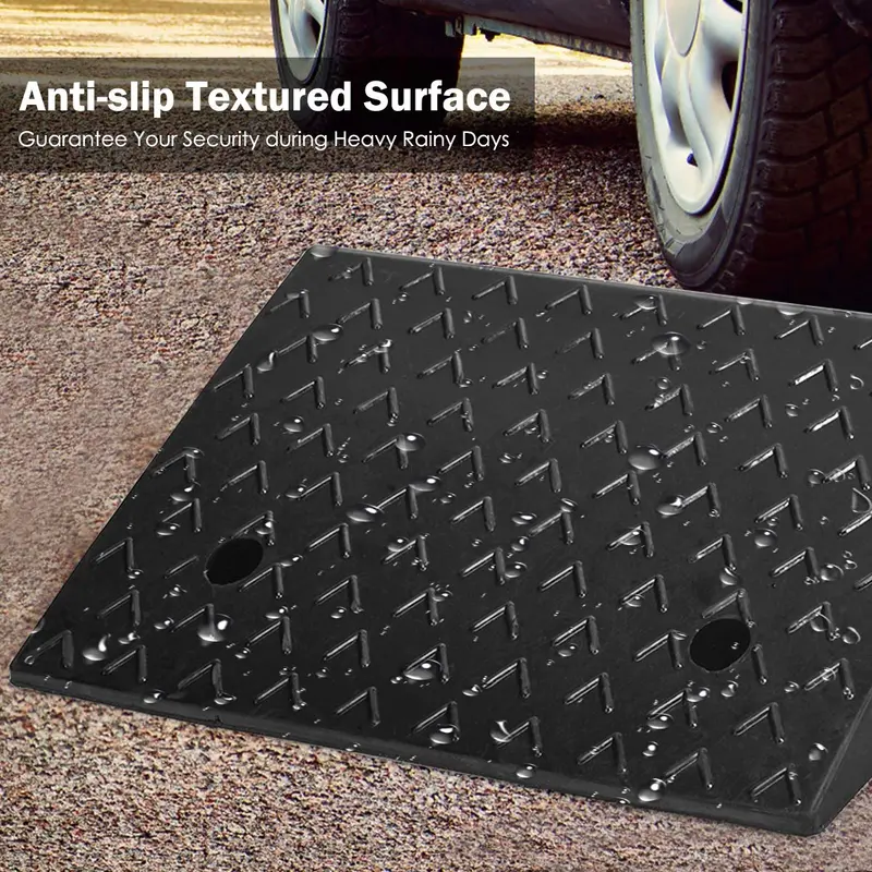 Dual Rubber Curb Ramps – 5-Inch Rise, Lightweight Threshold Assist for Vehicles
