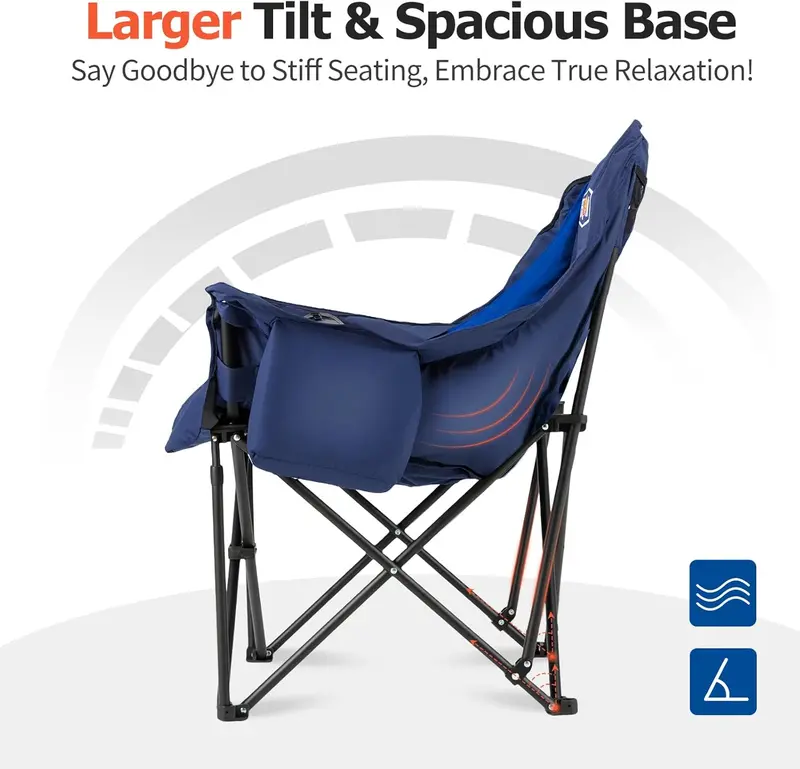 Dual-Seat Oversized Folding Lawn Sofa – Heavy-Duty 2-Person Outdoor Loveseat