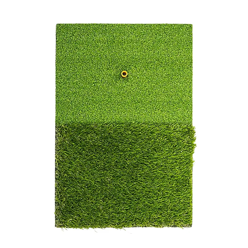 Dual-Surface Indoor/Outdoor Golf Practice Mat with Foldable Frame for Home or Garage