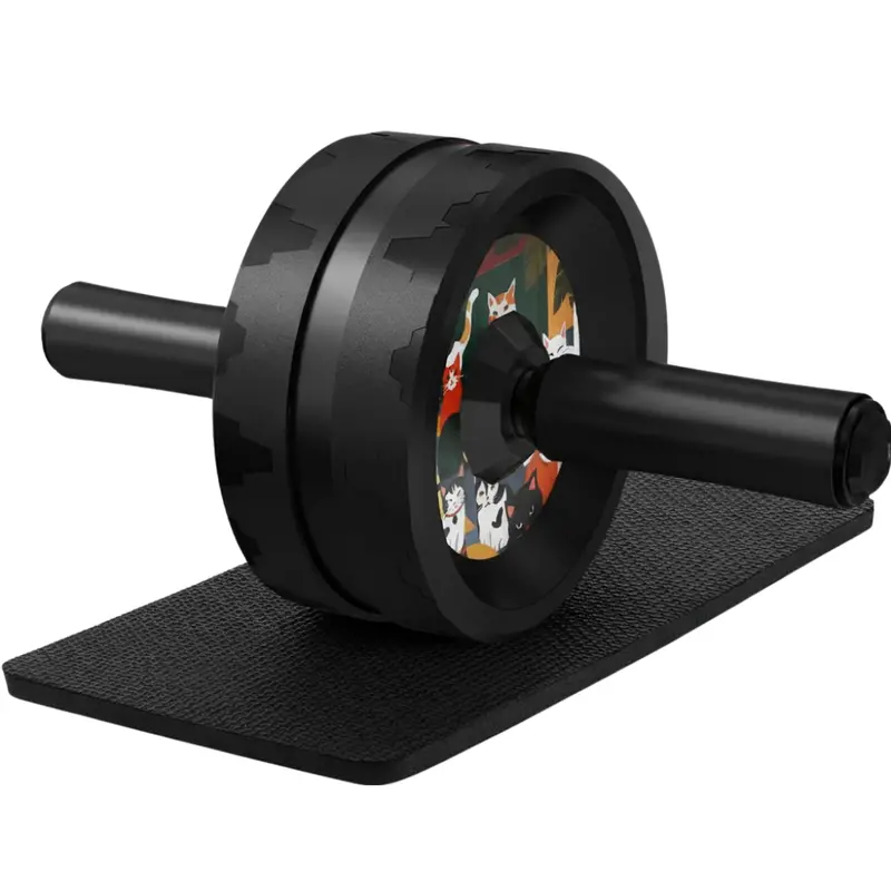 Dual-Wheel Ab Roller with Reinforced Steel Core and Cushioned Knee Pad 2