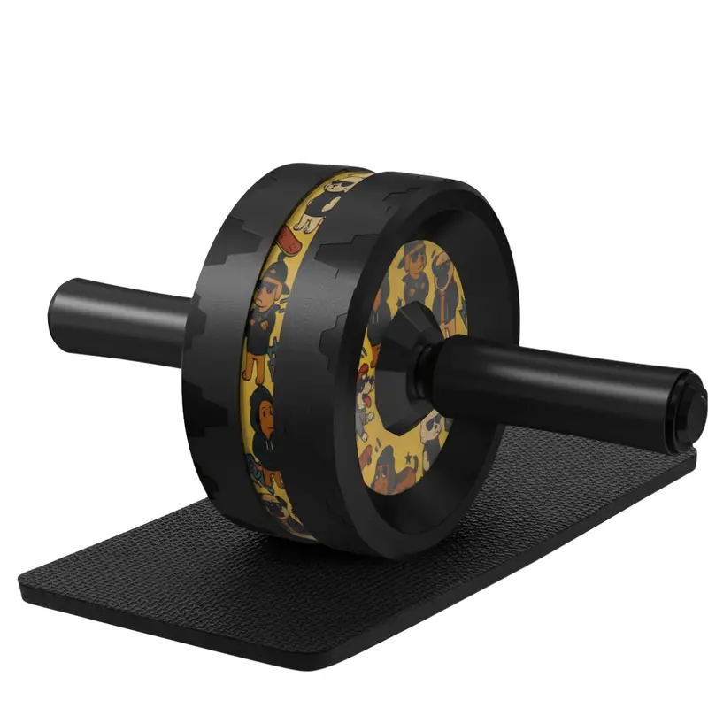 Dual-Wheel Ab Roller with Reinforced Steel Core and Cushioned Knee Pad