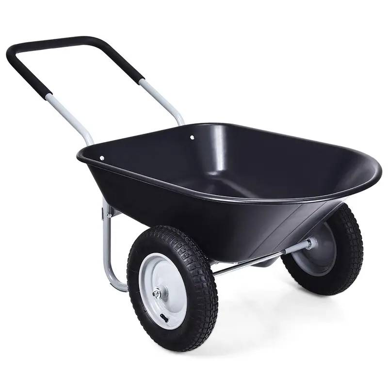 Dual-Wheel Heavy-Duty Garden Utility Cart – 330-Pound Capacity All-Terrain Wheelbarrow