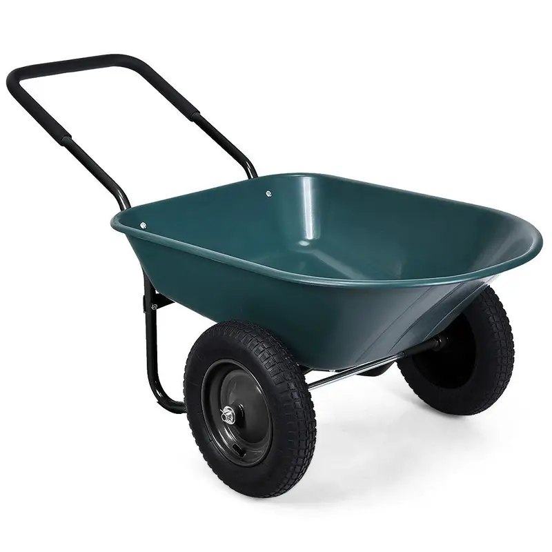 Dual-Wheel Heavy-Duty Garden Utility Cart – 330-Pound Capacity All-Terrain Wheelbarrow