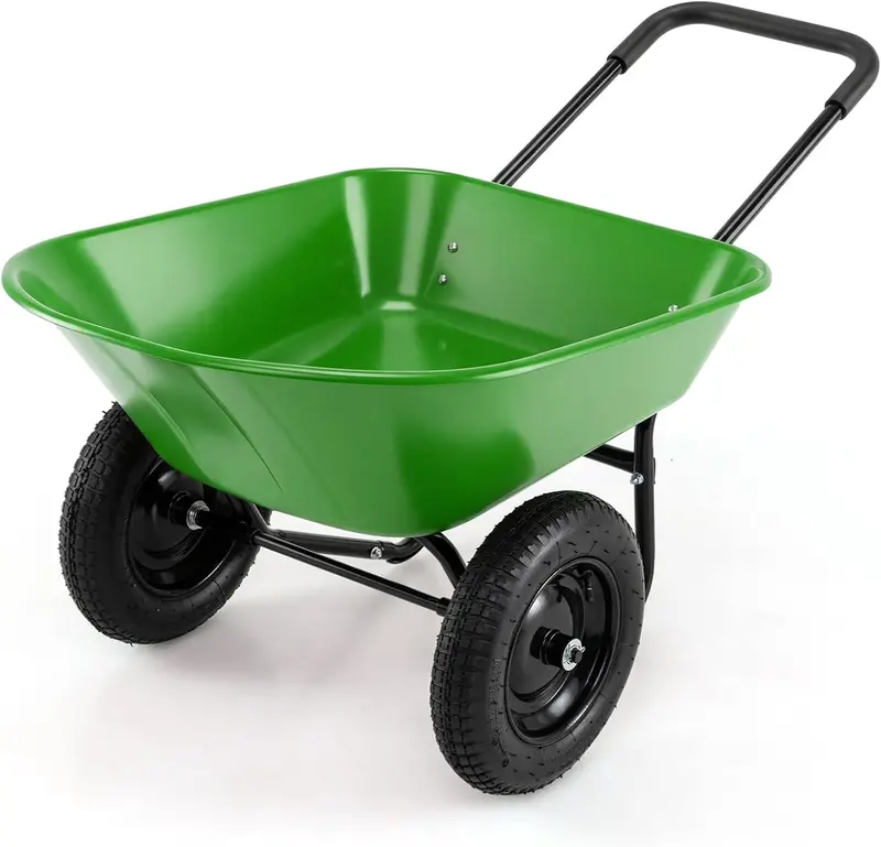 Dual-Wheel Heavy-Duty Garden Utility Cart – 330-Pound Capacity All-Terrain Wheelbarrow