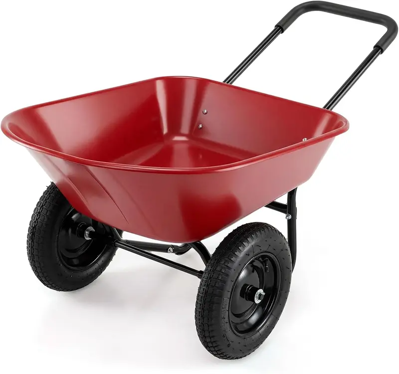 Dual-Wheel Heavy-Duty Garden Utility Cart – 330-Pound Capacity All-Terrain Wheelbarrow