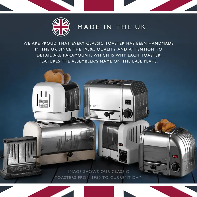 Dualit New Generation 2-Slice Toaster – Stainless Steel Build, Even Browning Control