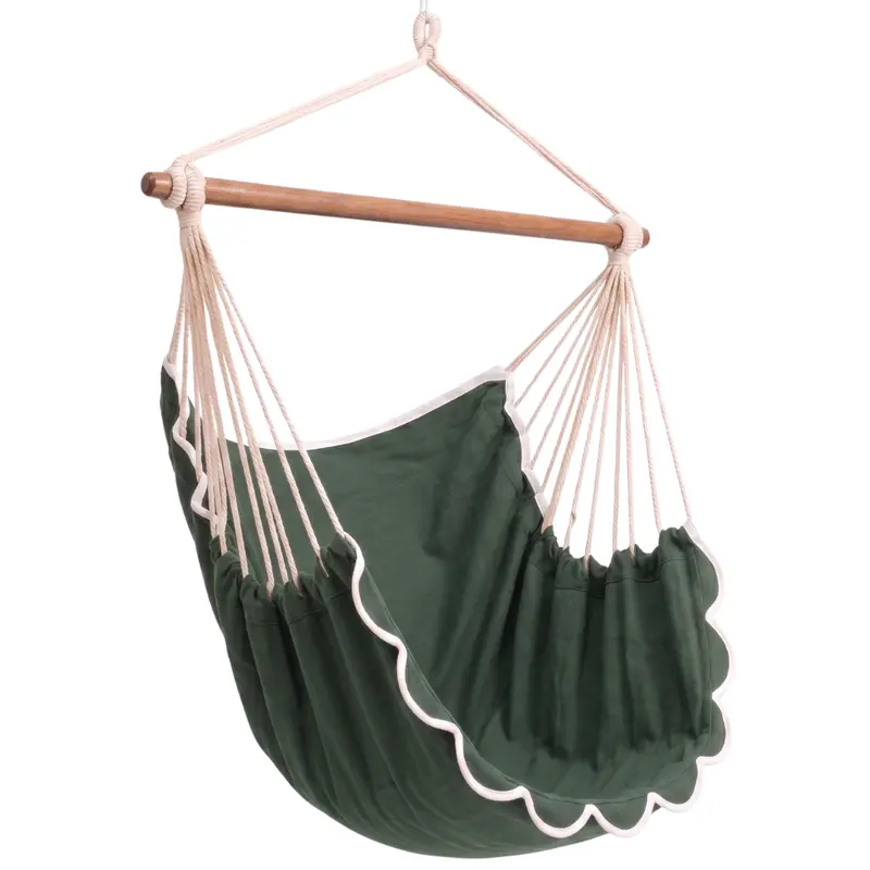 Durable Canvas Hammock Chair with Reinforced Steel Frame for Garden or Deck Use