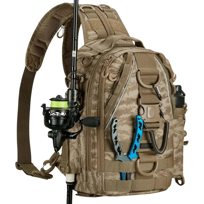 Durable Fishing Backpack – Waterproof Gear Bag with Rod Holders and Organized Compartments