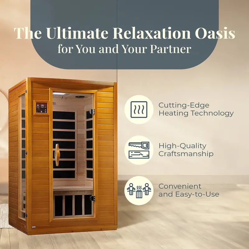 Dynamic Saunas Andora – 2-Person Low-EMF Far Infrared Sauna (Canadian Hemlock) 2