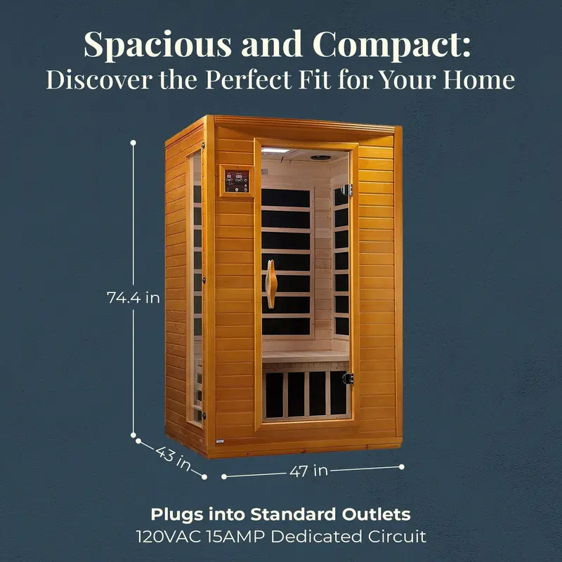 Dynamic Saunas Andora 2-Person Low-EMF Far Infrared Sauna (Canadian Hemlock)