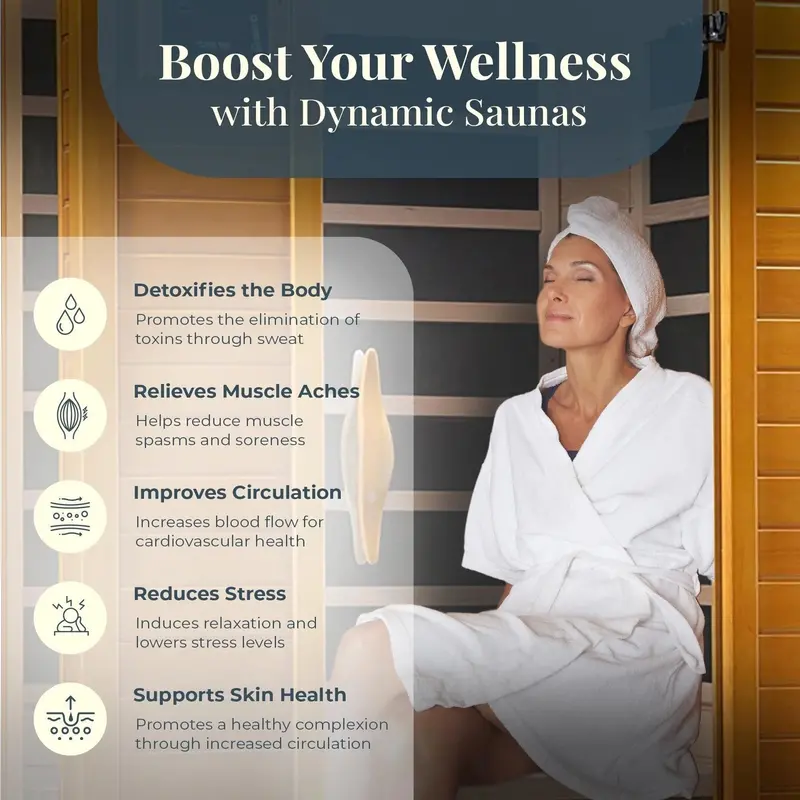Dynamic Saunas Andora 2-Person Low-EMF Far Infrared Sauna (Canadian Hemlock)