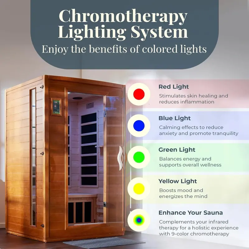 Dynamic Saunas Andora – 2-Person Low-EMF Far Infrared Sauna (Canadian Hemlock)