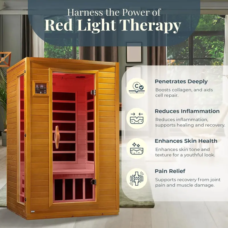 Dynamic Saunas Andora 2-Person Low-EMF Far Infrared Sauna (Canadian Hemlock)
