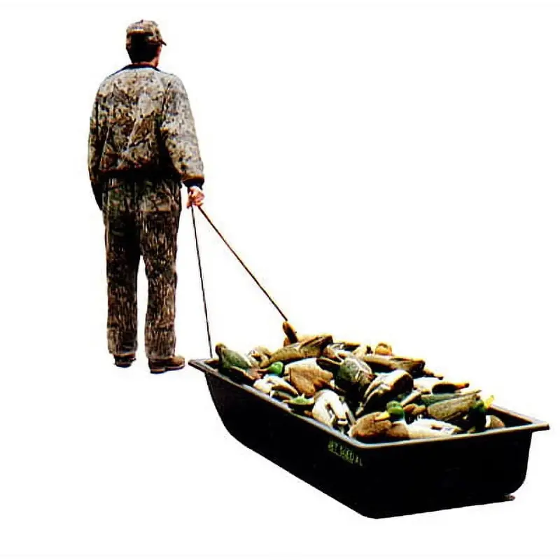 Eagle Claw Shappell Poly Jet Sled – 66-Inch Hunting Game Cart (Black, Extra Large)