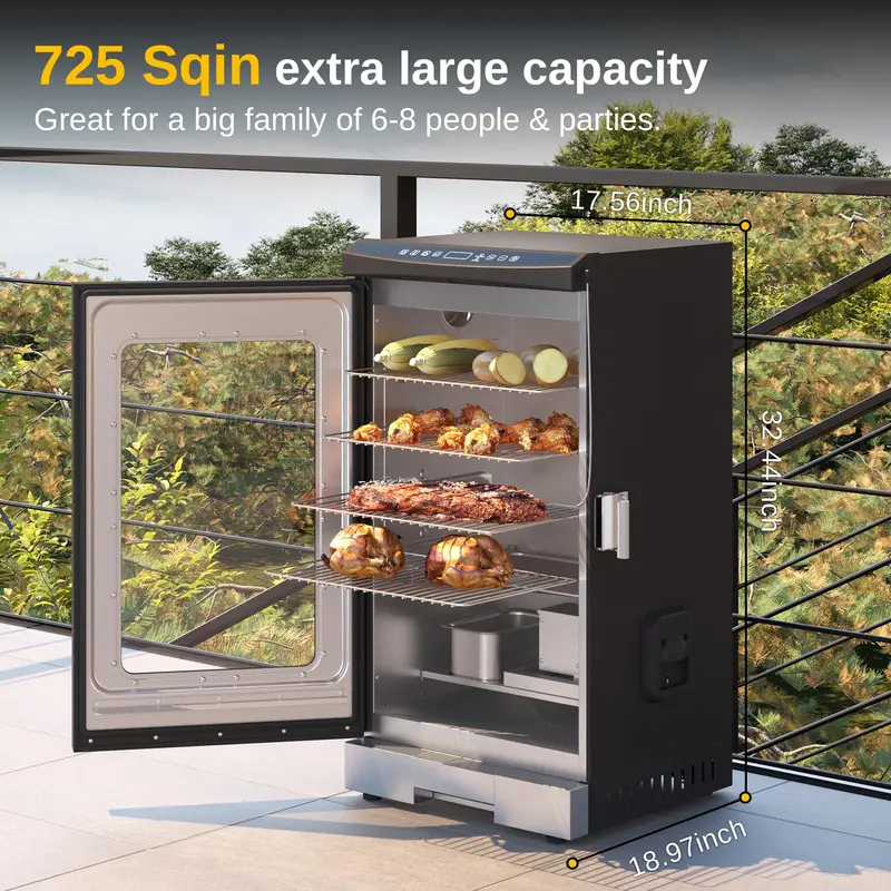 EAST OAK 30-Inch Digital Electric Smoker – Glass-Door BBQ Smoker for Precise Temperature Control