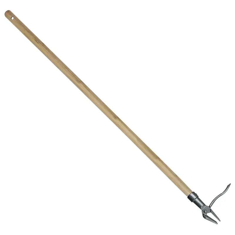 Eco-Friendly Stand-Up Weed Puller – Bamboo Handle & 4-Claw Steel Head