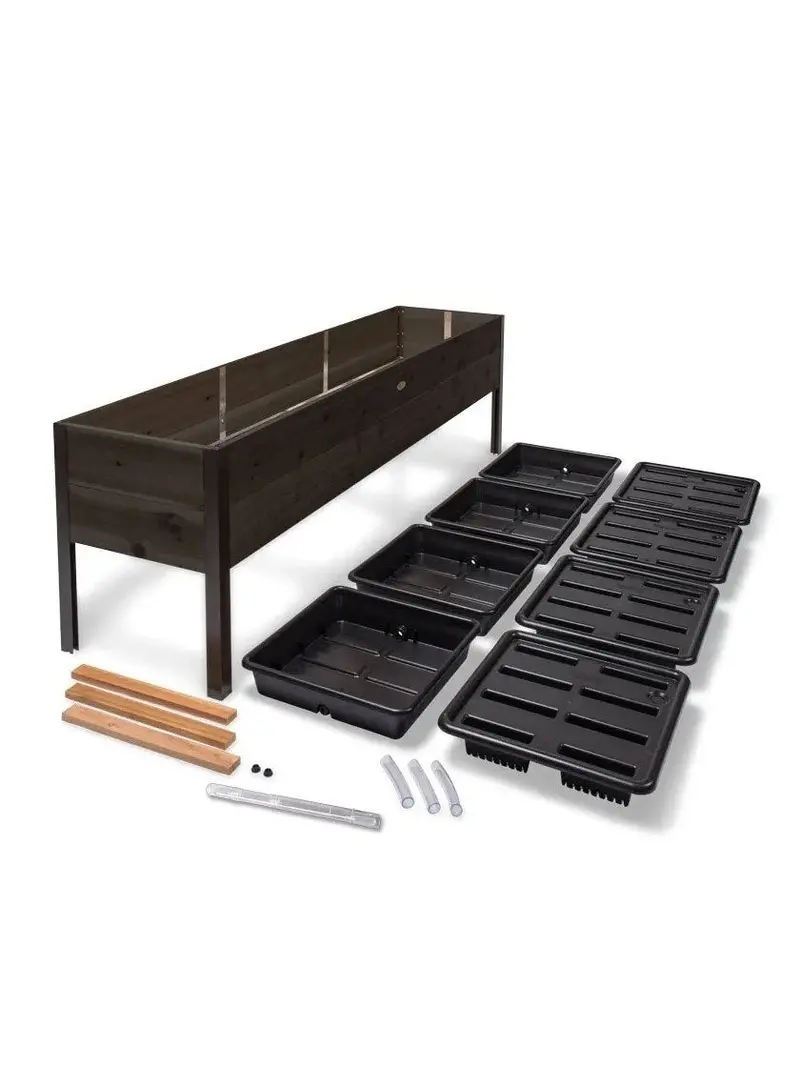 Eco-Stained Elevated Wooden Planter Box for Gardens