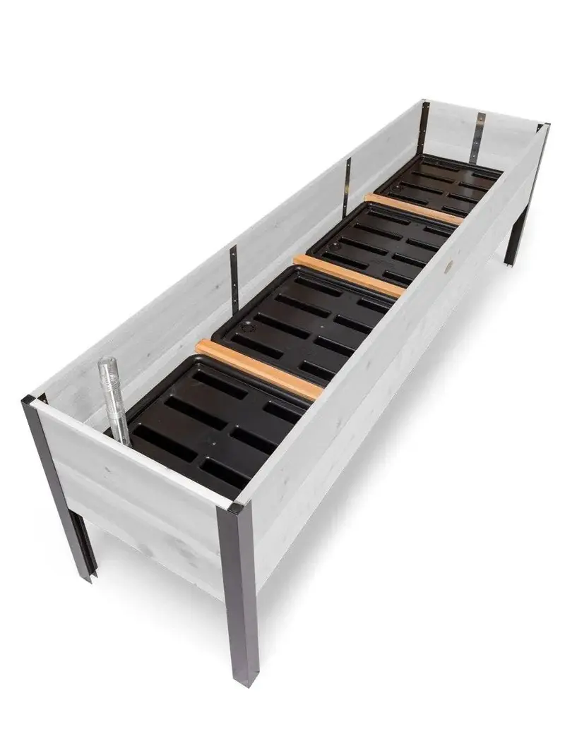 Eco-Stained Elevated Wooden Planter Box for Gardens