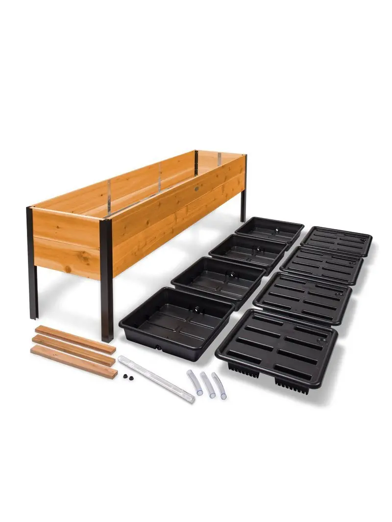 Eco-Stained Elevated Wooden Planter Box for Gardens