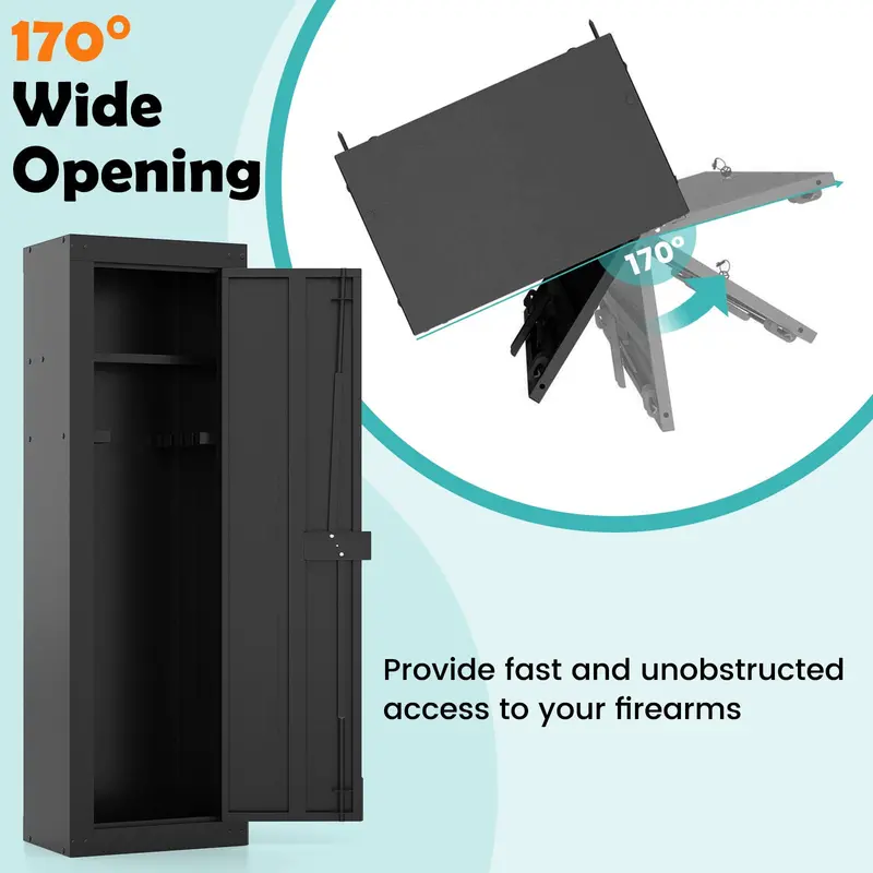 Eight-Gun Rifle Safe – Large Capacity Locking Cabinet with Adjustable Shelves and Gun Racks