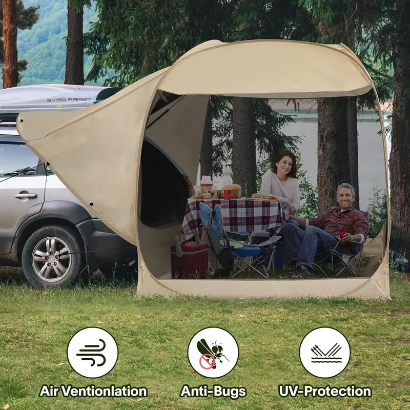 EighteenTek Automatic Pop-Up Trunk Tent for SUVs and Cars – Quick-Setup Vehicle Camping Tent