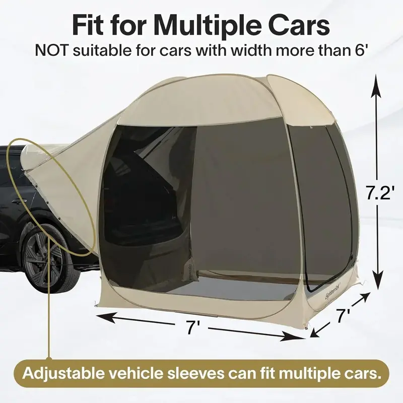 EighteenTek Automatic Pop-Up Trunk Tent for SUVs and Cars – Quick-Setup Vehicle Camping Tent