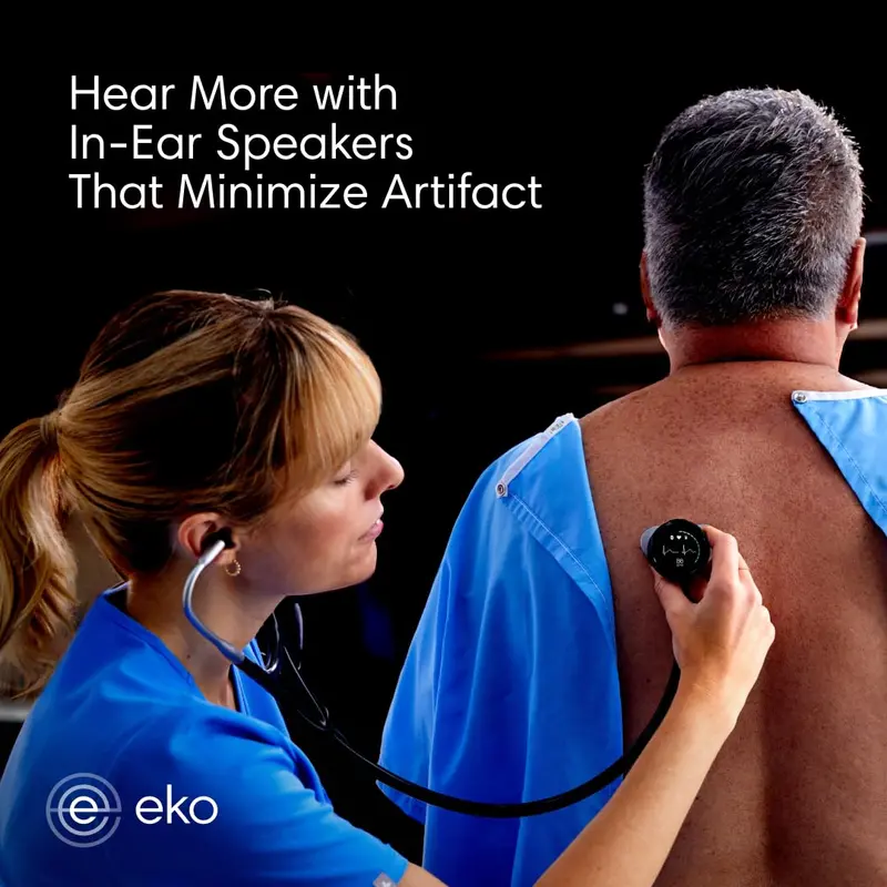 Eko Digital Stethoscope – Bluetooth Audio + 3-Lead ECG with Full-Color Diagnostic Display