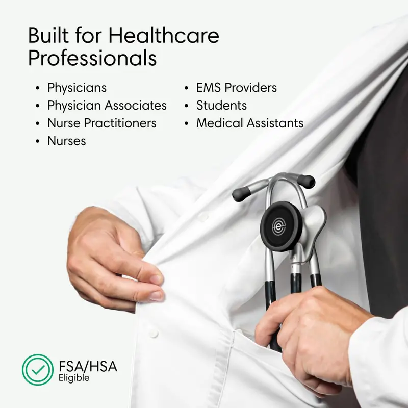 Eko Digital Stethoscope – Bluetooth Audio + 3-Lead ECG with Full-Color Diagnostic Display