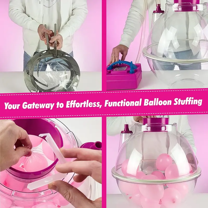 Electric Balloon Stuffing Machine Kit – Includes Air Pump, Expander Tool & Accessories for Event Decor