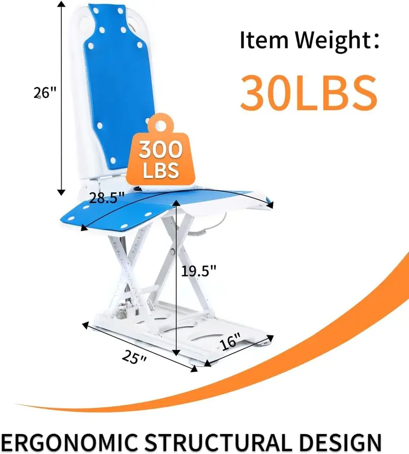 Electric Floor Lift Chair – Assistive Standing Aid for Seniors, 20" Height Adjustment, 300 lb Capacity