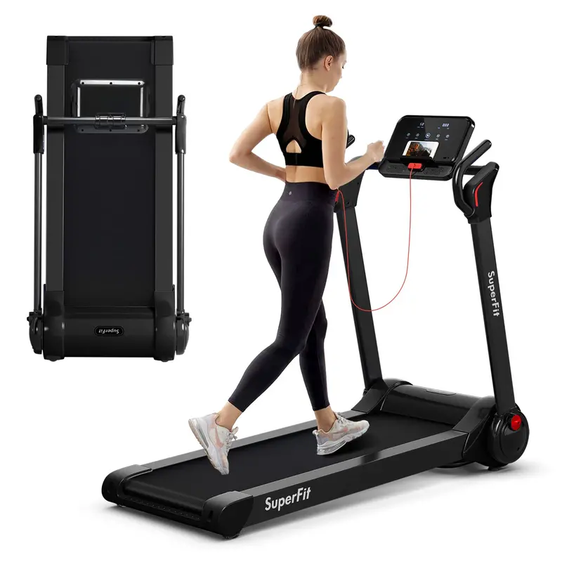 Electric Folding Treadmill – 2.25HP Superfit Model with Bright LED Display and Space-Saving Design