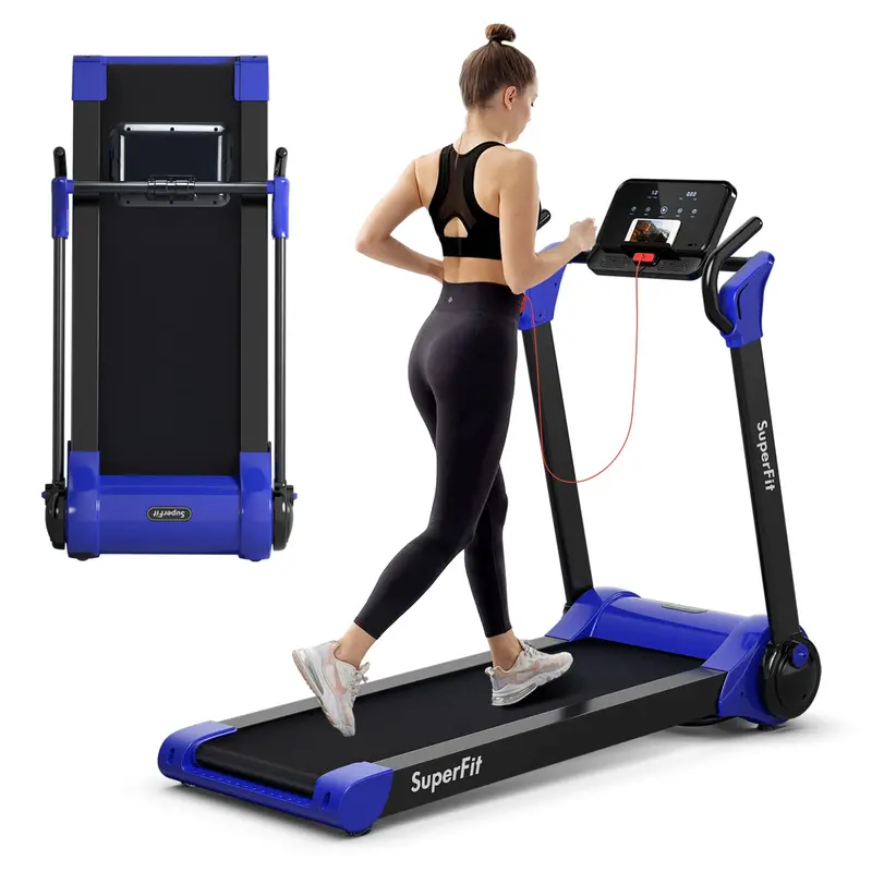Electric Folding Treadmill – 2.25HP Superfit Model with Bright LED Display and Space-Saving Design