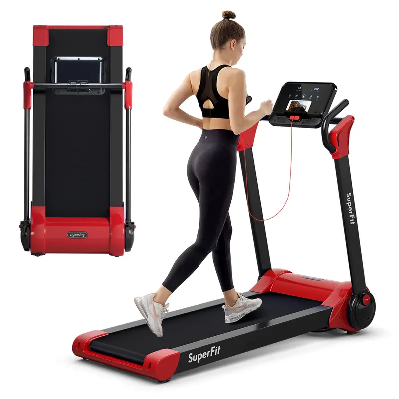 Electric Folding Treadmill – 2.25HP Superfit Model with Bright LED Display and Space-Saving Design