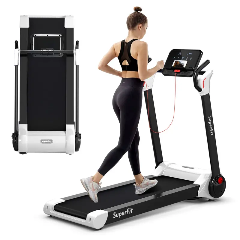 Electric Folding Treadmill – 2.25HP Superfit Model with Bright LED Display and Space-Saving Design