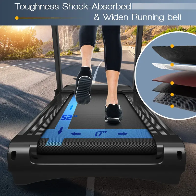 Electric Folding Treadmill – 3.75HP Motor, Incline Function, App Integration, and 15 Workout Programs