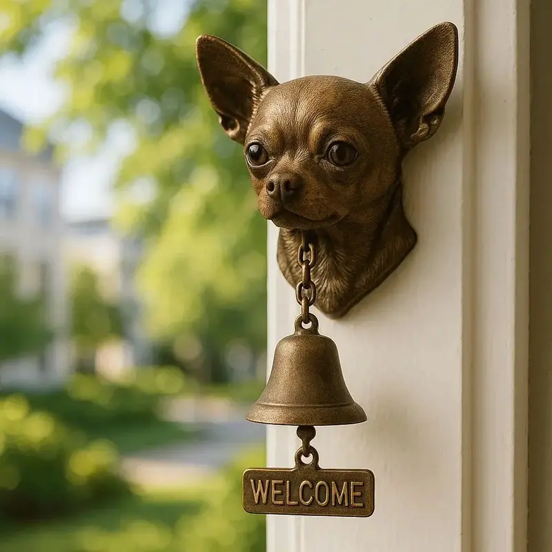 Elegant German Shepherd Wall Bell – Bronze-Finished Welcome Chime for Entryways
