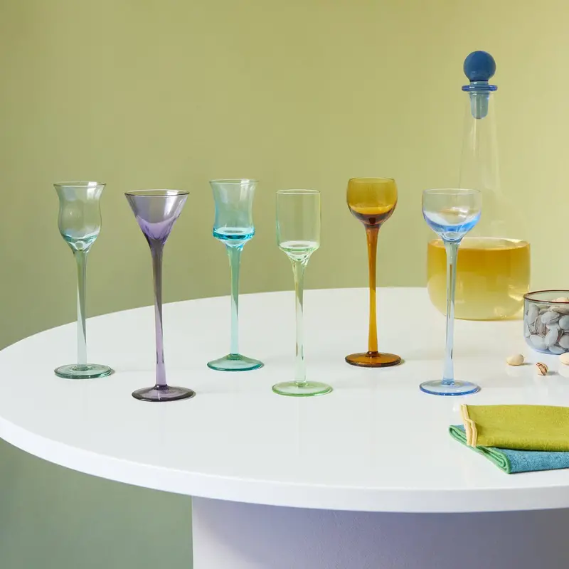 Elegant Long-Stem Cordial Glass Set