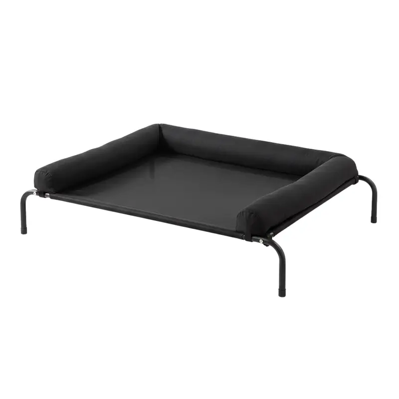 Elevated Dog Cot Bed with Breathable Mesh Center and Detachable Pillow