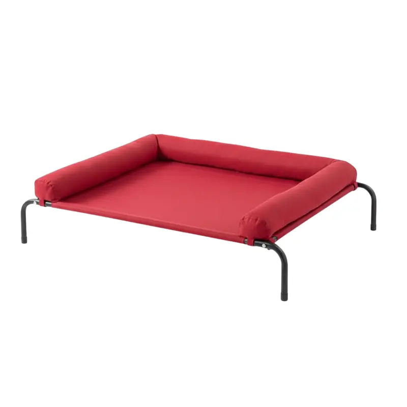 Elevated Dog Cot Bed with Breathable Mesh Center and Detachable Pillow
