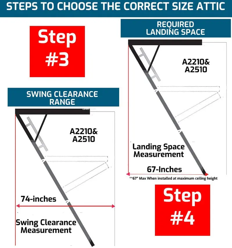 Elite AA2510 Aluminum Attic Ladder – 25.5" x 54", Type IAA, 375-Lb Load Rating, Fits 7'8"–10' Ceilings