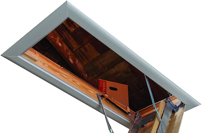 Elite AA2510 Aluminum Attic Ladder – 25.5" x 54", Type IAA, 375-Lb Load Rating, Fits 7'8"–10' Ceilings