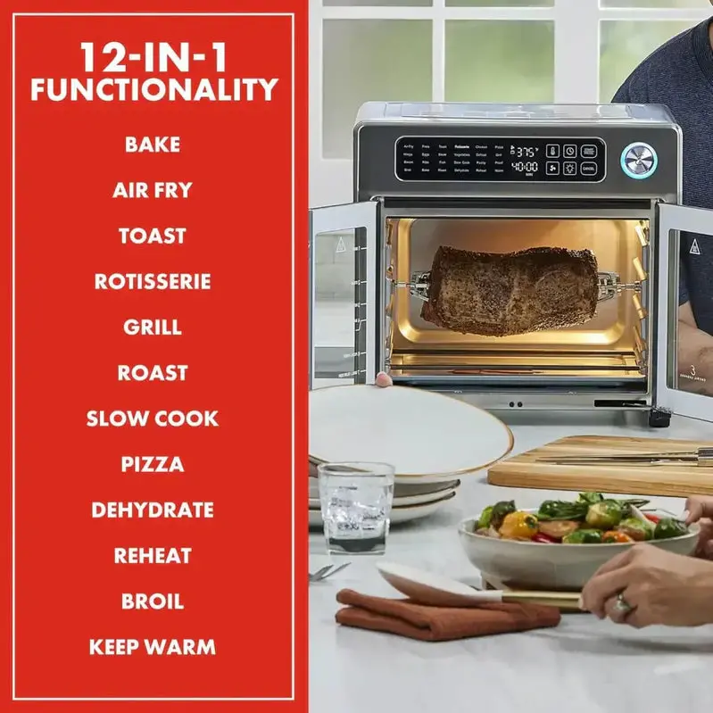 Emeril Lagasse 26-Quart Air Fryer Toaster Oven – French-Door Convection Oven with Stainless Finish