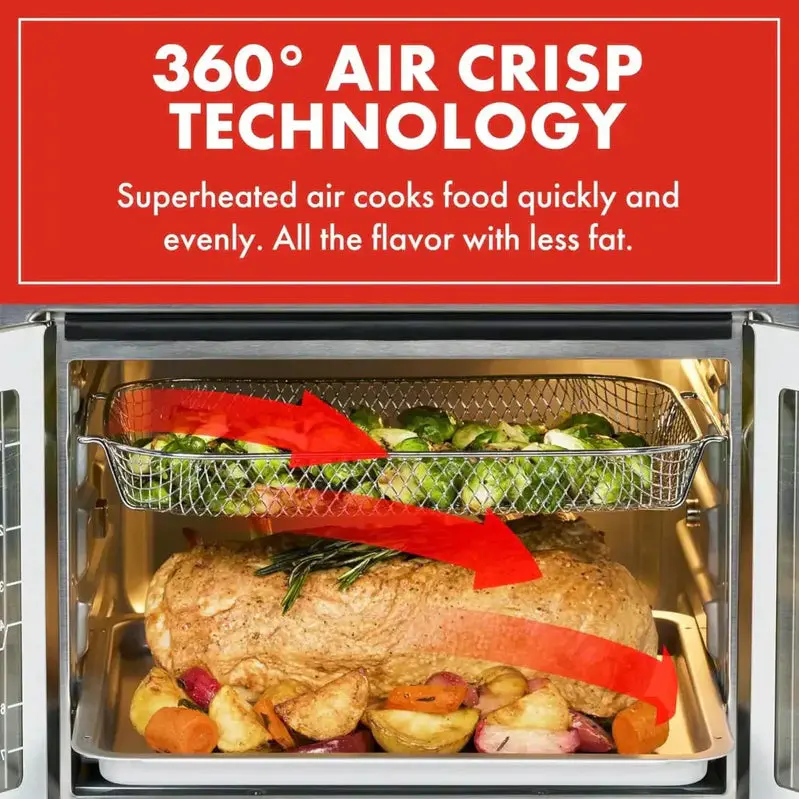 Emeril Lagasse 26-Quart Air Fryer Toaster Oven – French-Door Convection Oven with Stainless Finish