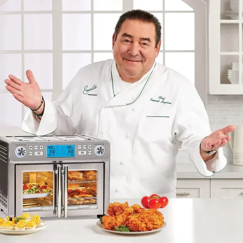 Emeril Lagasse Dual-Zone 360° Air Fryer Oven – 25-Quart Combo for Simultaneous Cooking