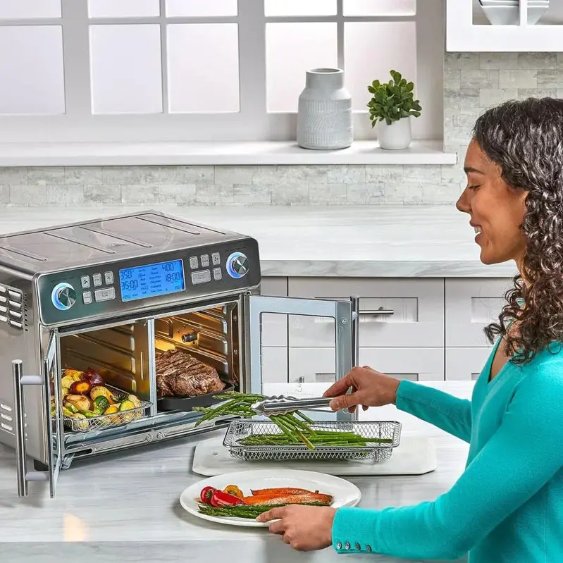 Emeril Lagasse Dual-Zone 360° Air Fryer Oven – 25-Quart Combo for Simultaneous Cooking