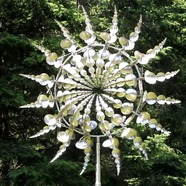 Enchanted Metal Windmill Sculpture | Unique Rotating Garden Centerpiece
